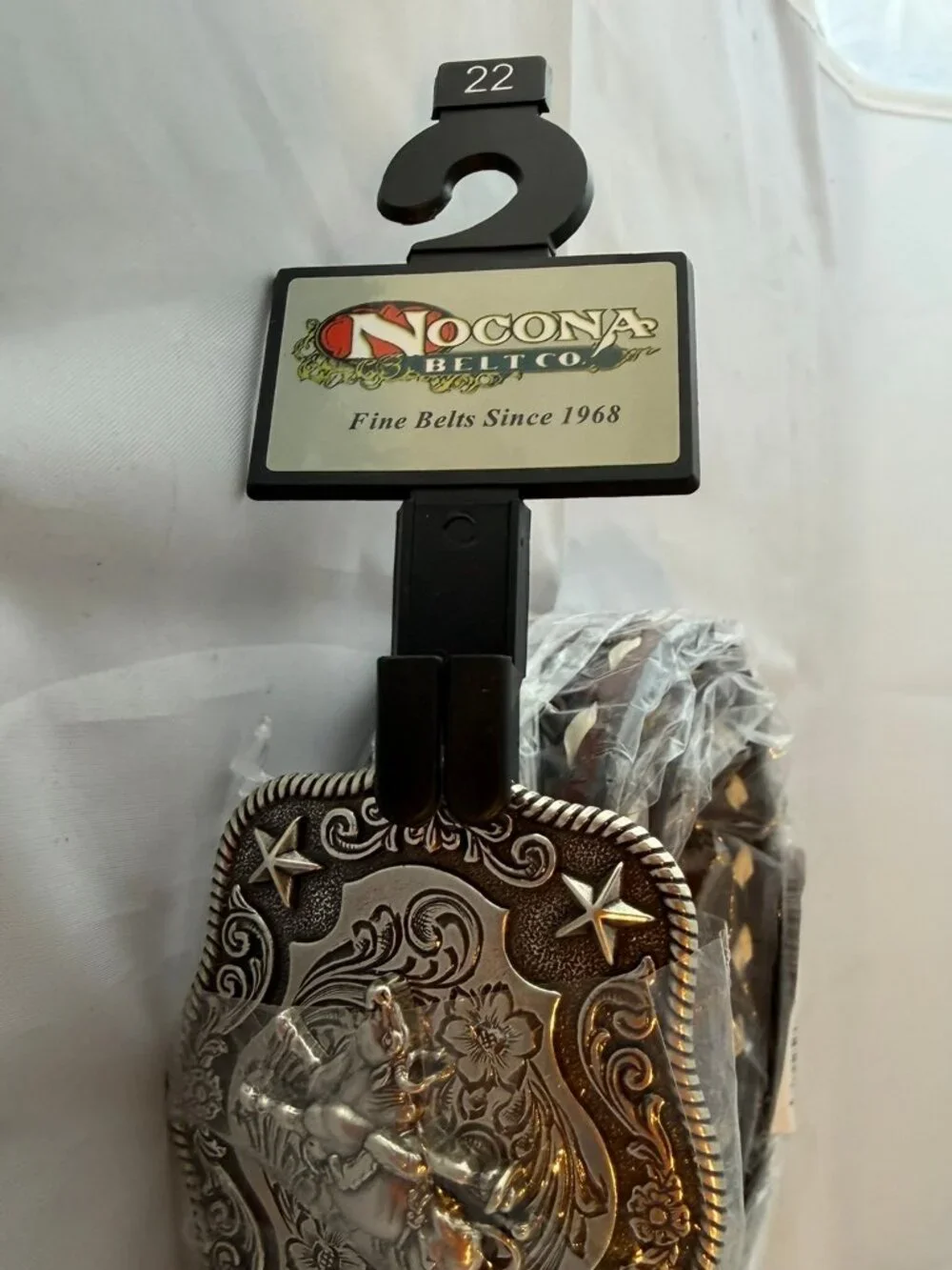 Nocona  Boy's Leather Floral Embossed Belt with Buckle  #N4436208  Size 22  NWT